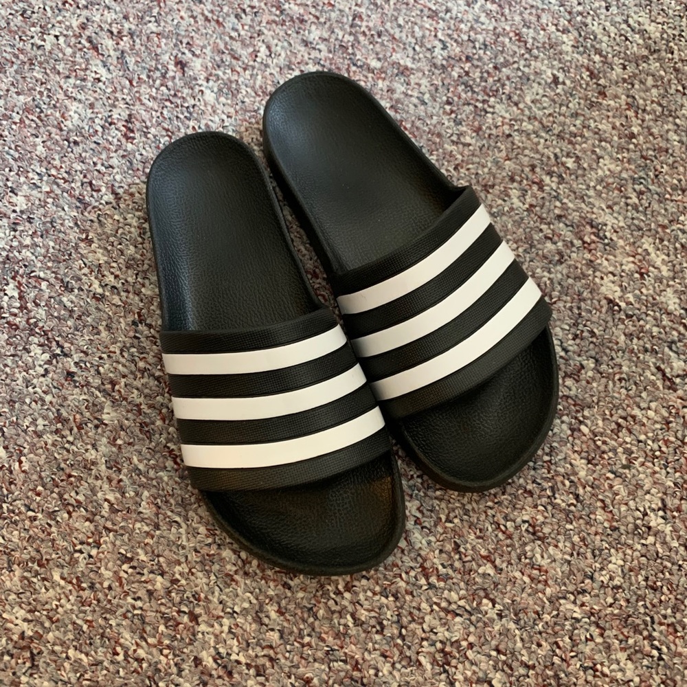 Women’s Adidas Slides Black and White